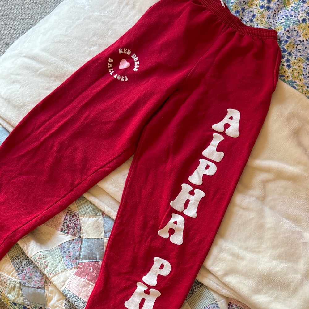 Red Alpha Phi Sweat Set - image 1